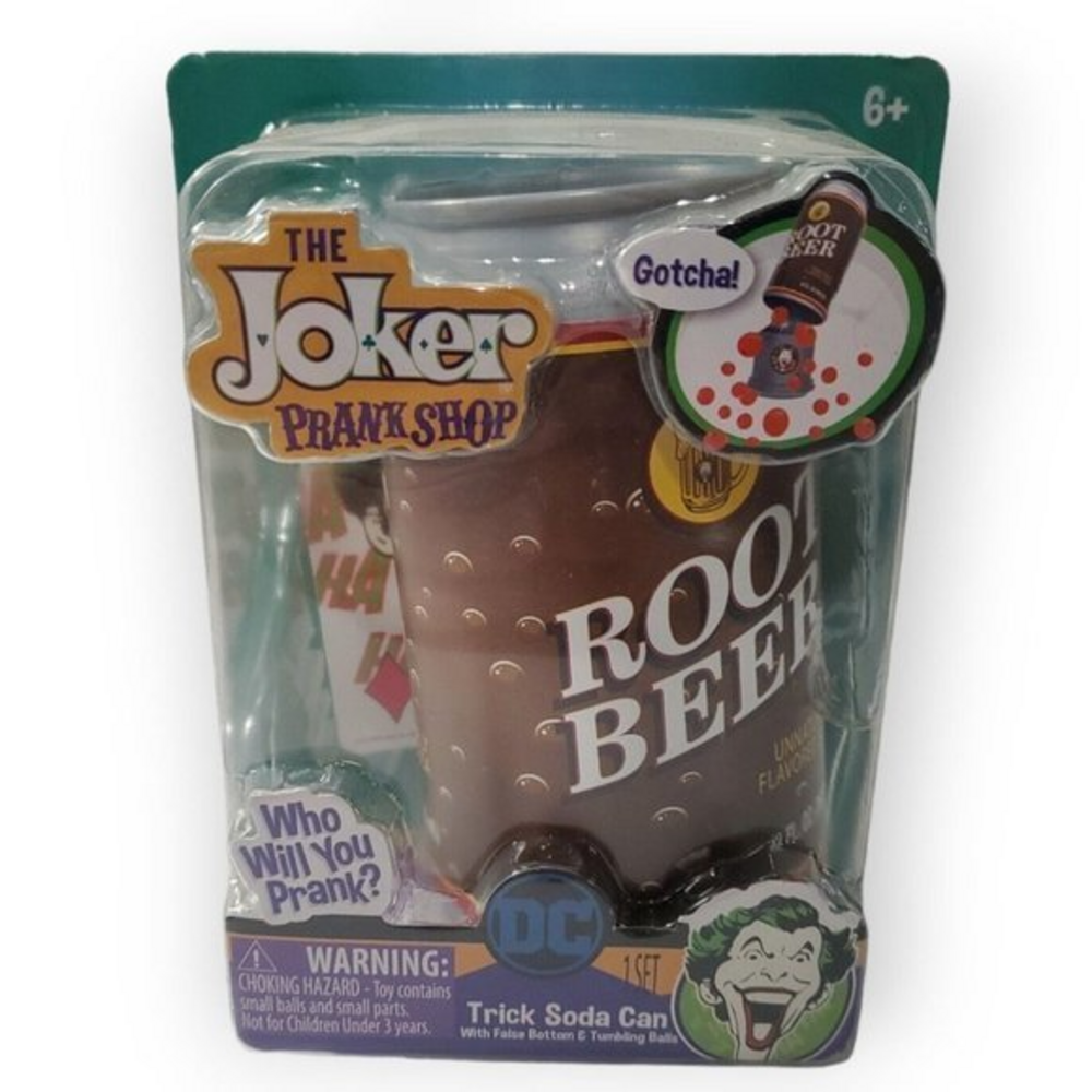 DC The Joker PrankShop Trick Soda Can‎ Root Beer 1 Set New